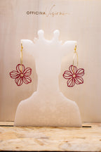 FLOWER CIRCLE - Orecchini a cerchio con fiore traforato in plexiglass