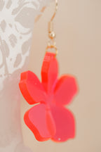 FLOWER FLUO - Orecchini pendenti a fiore in plexiglass fluo