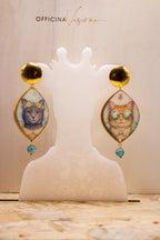 CATS FLOWER - Orecchini gatti in plexiglass e acciaio color oro