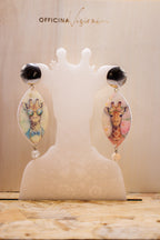 GIRAFFE SILVER - Orecchini Giraffa in Plexiglass e Acciaio