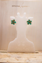 MINI FLOWER GOLD - Orecchini Fiorellino in Plexiglass tiffany e oro con accessorio in acciaio inossidabile