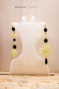 BLACK AND YELLOW - Orecchini pendenti asimmetrici in plexiglass