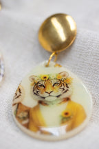 TIGER FLOWER - Orecchini Tigre in Plexiglass e Acciaio
