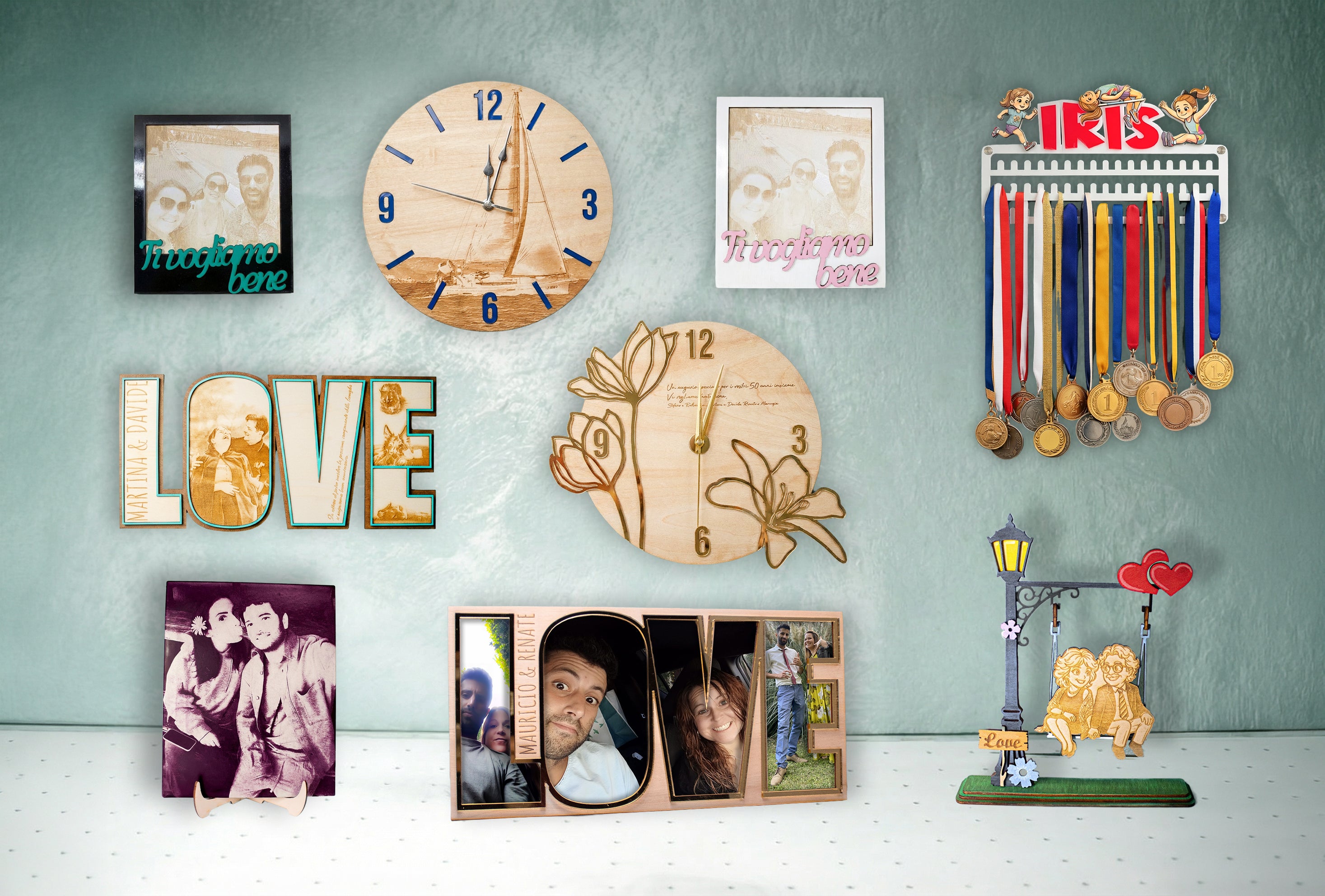 Foto incise e cornici personalizzate, per rendere i ricordi indelebili.