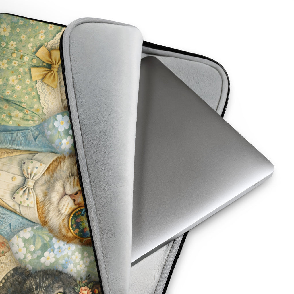CUSTODIA PER LAPTOP O NOTEBOOK CON STAMPA GATTI E FIORI