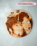 Orologio da parete personalizzato con foto incisa su legno