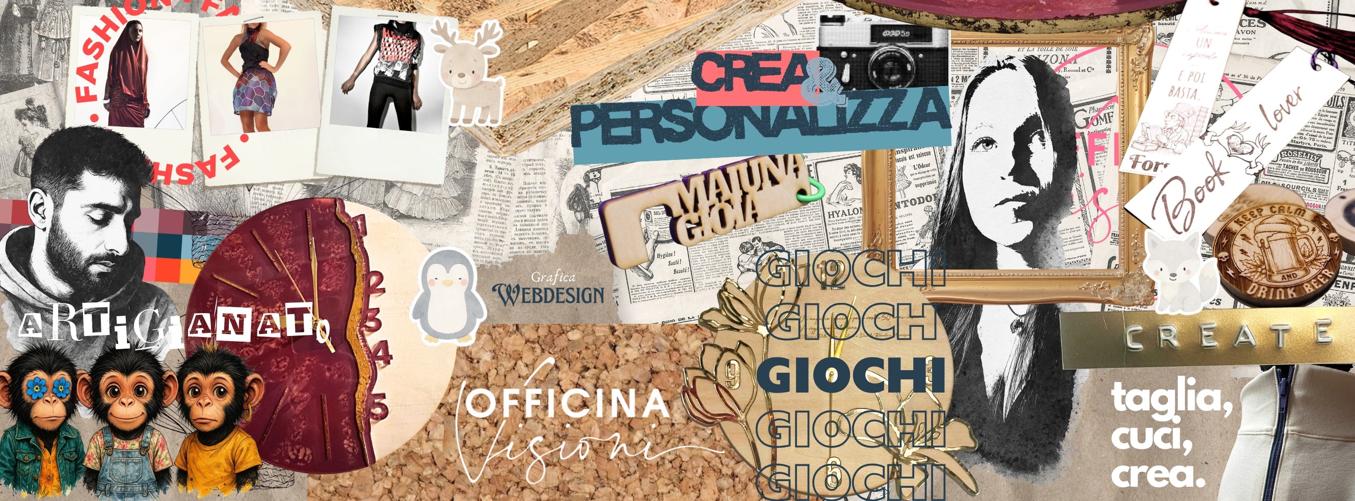 officina visioni artigianato creazione personalizzazione chi siamo: taglia,cuci e crea.