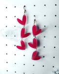 Orecchini pendenti in plexiglass a forma di cuore con gancio in argento 925 placcato oro