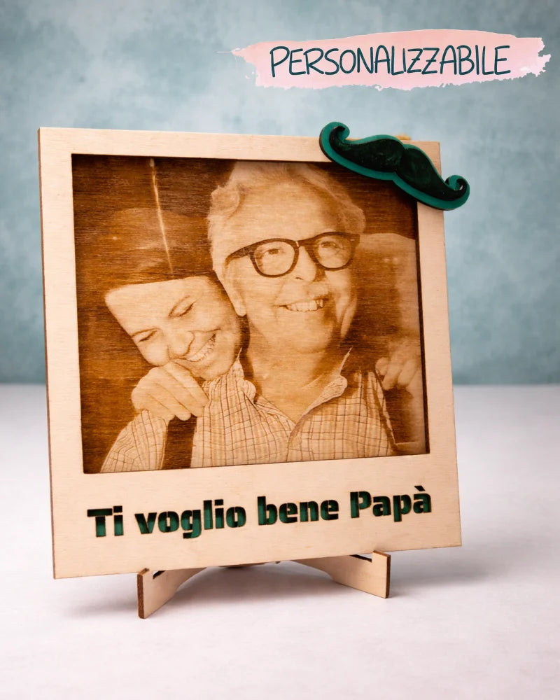 POLA FRAME - Cornice Foto Personalizzata Incisa su Legno